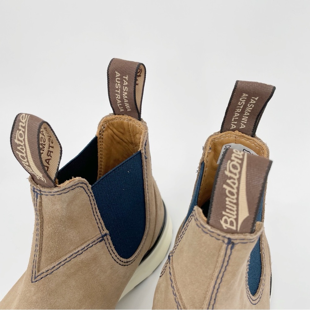 Blundstone Tan Sand Suede Navy Active Sneaker Chelsea Boot Men 5 Women 7 - Picture 8 of 8